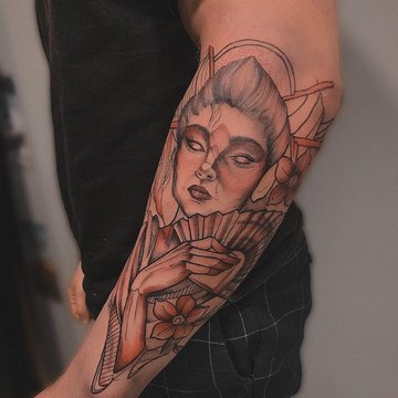 Мужские тату на плече