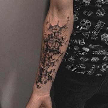Мужские тату на плече