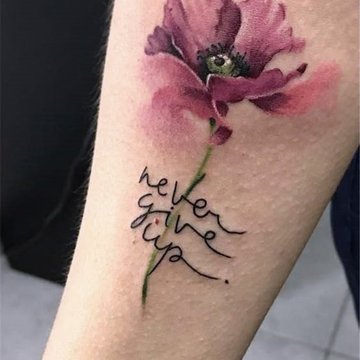 тату Ніколи не здавайся, never give up тату