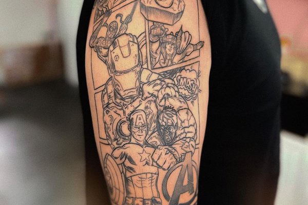 Тату в стиле Марвел
