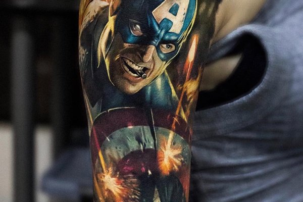 Тату в стиле Марвел