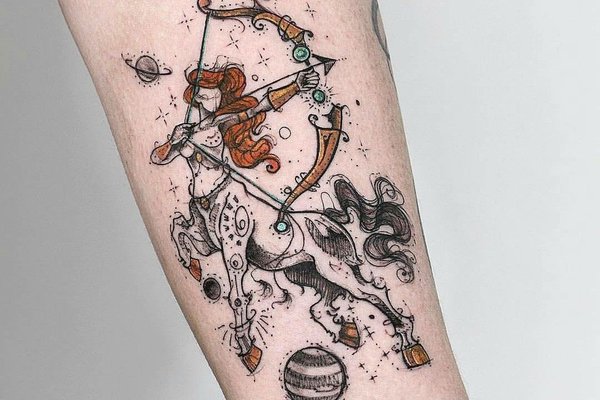 тату знак Зодіаку Стрілець