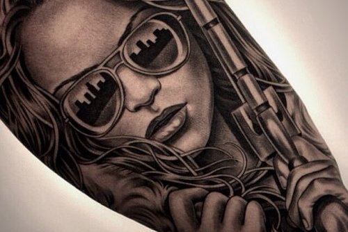 Тату-эскиз очки