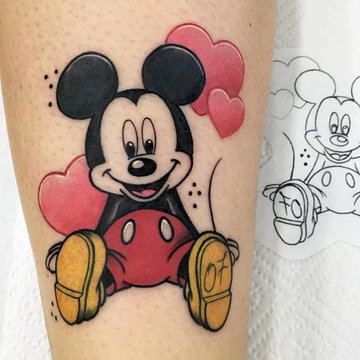 Тату эскизы  Микки Маус