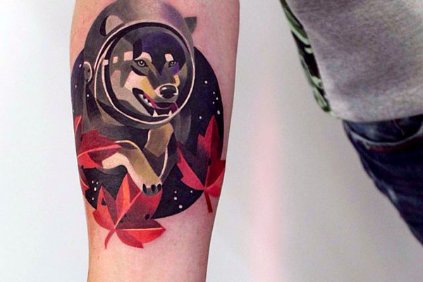 Тату-эскиз астронавта