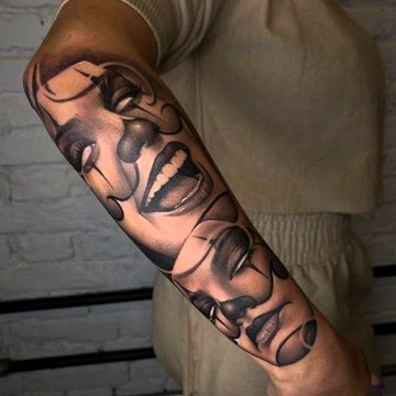 тату театральные маски