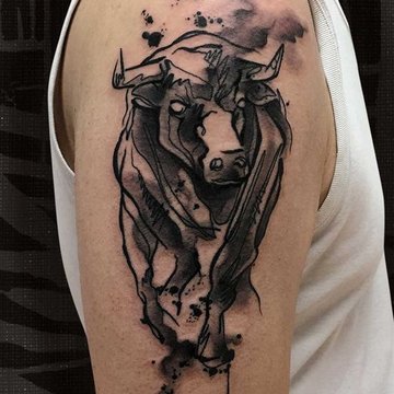 Тату знак Зодіаку Телець