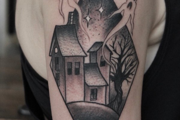 Тату ескіз дім