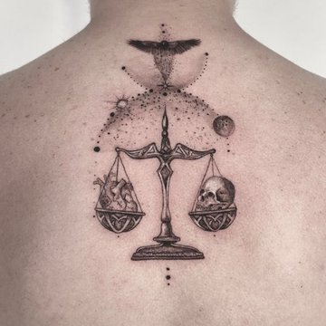 тату знак Зодіаку Терези