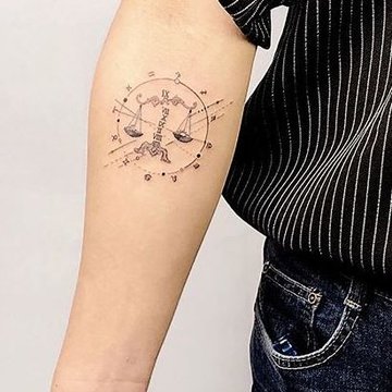 тату знак Зодіаку Терези