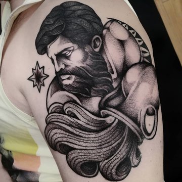 тату знак Зодиака Водолей