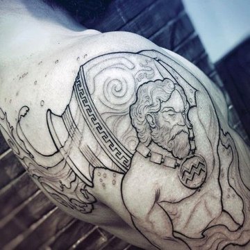 тату знак Зодиака Водолей